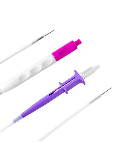 Wegwerp injectienaald met metalen veer
